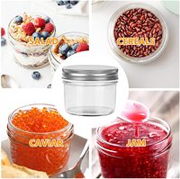 Stocked 4oz Wide Mouth Glass Jam Jar with Tinplate Lids