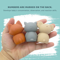 Ensemble de jouets flottants empilables en silicone en forme d'animaux de dessin animé pour les doigts