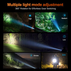 Linterna de Buceo WOSEN con Interruptor Magnético Giratorio, Resistente al Agua IP68, 800 Lúmenes LED, Recargable por USB, Aleación de Aluminio, para Camping Subacuático - Product Image 5