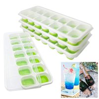 Moule à glaçons en Silicone de qualité alimentaire 14 à dégagement facile avec couvercle amovible résistant aux déversements