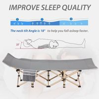 Vente en gros de lit de camping simple portable moderne et personnalisé pliable pour voyage en plein air, randonnée, lit de couchage pour adulte