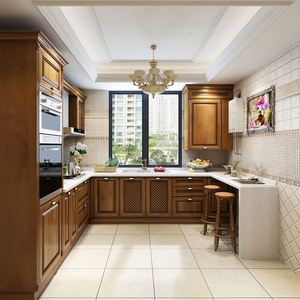 ตู้ครัวไม้จริงจากต<span class=keywords><strong>ลา</strong></span>ดเล็กๆ ฟอซาน กวางโจว ยอดนิยม - Product Image 1