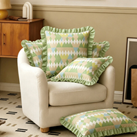 Housse de coussin en coton à volants géométriques nordiques, imprimé abstrait, housse de coussin décorative pour salon et chambre à coucher