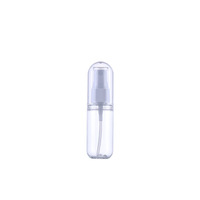 Flacon pulvérisateur à brouillard fin en forme de capsule Offre Spéciale 30ml Bouteille d'emballage en plastique PET transparente personnalisée 50ml 100ml