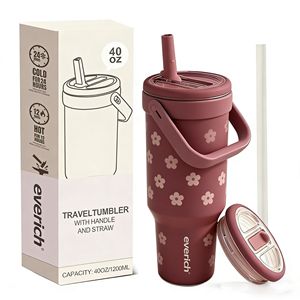 Vaso Térmico Everich ODM <span class=keywords><strong>de</strong></span> 40 oz, Doble Pared, Acero Inoxidable, con Tapa, para Camping - Product Image 1