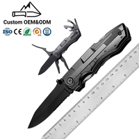 Couteau pliant robuste avec manche en aluminium, couteau de poche pliant en acier 440C pour le camping en plein air, vente en gros