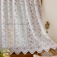 Voilages de cuisine en dentelle blanche romantique à la française, transparents, en gaze, pour la décoration des fenêtres de la maison - Vente en gros