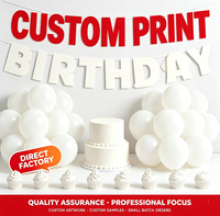 Kit de décoration de fête personnalisé comprenant une bannière en papier Joyeux Anniversaire, un ballon imprimé sur mesure et plus encore pour les anniversaires, les fêtes, etc.