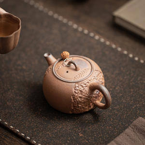 Tetera de cerámica de tamaño pequeño hecha a mano japonesa, <span class=keywords><strong>gres</strong></span> de barro de <span class=keywords><strong>roca</strong></span> antigua con diseño moderno martillado, tetera individual perfecta - Product Image 2