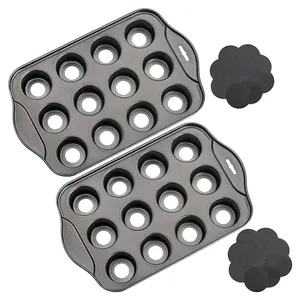 Một-phải có cho các cuộc tụ họp di động thân thiện với môi mới 12 cup Muffin Pan với cơ sở lỏng lẻo Brioche cupcake Loaf Pan 13*8