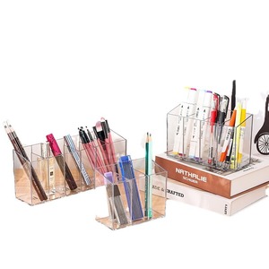 Acrylic Cosmetic Organizer <b>Box</b> With Compartments Detachable Desktop Storage For <b>Makeup</b> Brushes Pens Lipstick Transparent 4 In 1 - Product Image 3