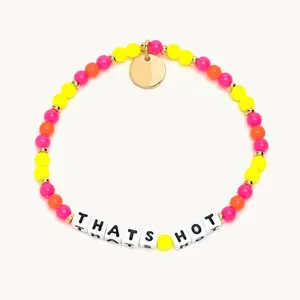 Neon Vibes hot Pink acrylic beads custom words stretch bracelets for littel girl