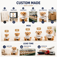 Pluche Teddybeer Sleutelhanger Aanpasbaar Logo Hoodie Zachte Textuur Karabijnhaak Pp Katoen Gepersonaliseerde Branding Schattig Cadeau