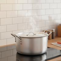 Lot de 7 casseroles et faitouts en aluminium antiadhésifs de qualité alimentaire pour la maison et la restauration, distribution uniforme de la chaleur