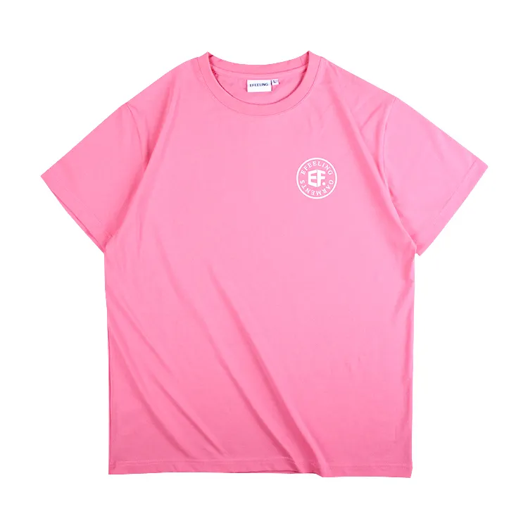 Goedkope Screen Gedrukt Roze T-shirt, 100% Katoen Oversized Ronde Hals T-shirt Voor Mannen