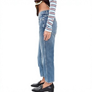Jeans de Mezclilla de Alta Calidad WARPRO INDUSTRY para Mujer, Corte Bootcut, Color Azul Claro, Ecológicos, Transpirables, Estilo Vintage, Casual, Largura al Tobillo, para Verano - Product Image 4