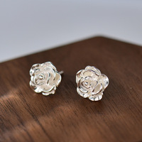 Elegante S925 Silber Rosen-Ohrstecker 925 Sterling Silber Blumen-Ohrringe