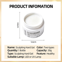 Gel dur sculptant haute clarté OEM/ODM à viscosité épaisse pour extension d'ongles, emballage personnalisé pour la vente en gros et les commandes en vrac