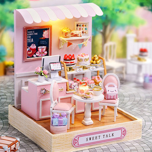 Sweet <b>Talk</b> DIY Miniature Tea House Model Kit With Lights For Girls Creative Gift - Product Image 5