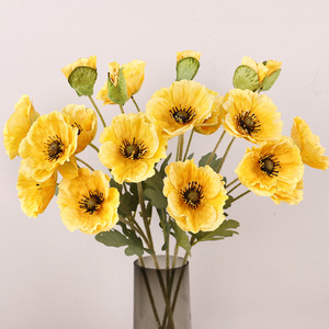 Grandes branches de fleurs de coquelicot artificielles, haute simulation, en plastique et soie, pour décoration de mariage et de maison - Product Image 2