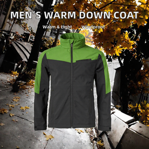 Veste softshell homme imperméable, respirante, coupe-vent, fermeture éclair, col montant, vêtements de travail d'extérieur, logo personnalisé - Product Image 2