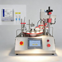 Remplisseuse de tubes de bureau pour réactifs biologiques, liquides cosmétiques, crèmes, pompe céramique contrôlée par PLC pour huiles et produits chimiques en sachets
