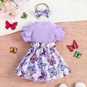 Conjunto Adorable para Bebés Niñas Recién Nacidas de 0 a 18 Meses, Mameluco de Manga Corta con Cierre de Botones a Presión, Suministro ODM - Product Image 2