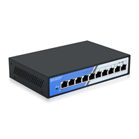 Commutateur PoE non géré Tshield ZX-G0802FNC 8 ports 100 Mbps 2 Gbit/s, format compact pour bureau, 48 V pour caméra IP, réseau de petite entreprise, certifié CE