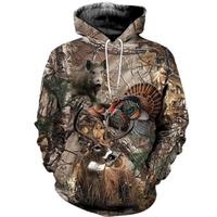 Vêtements de Chasse Camouflage T-shirt Pêche Veste Camo Real Tree Chemise Cachette Forestière Gibier d'Eau Canard Chasse Sweat à Capuche Homme