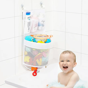 Angelbaby Organisateur de jouets de bain pour <span class=keywords><strong>baignoire</strong></span> de bébé <span class=keywords><strong>Filet</strong></span> suspendu en maille Sac de rangement pour jouets pour enfants <span class=keywords><strong>avec</strong></span> 2 crochets - Product Image 5