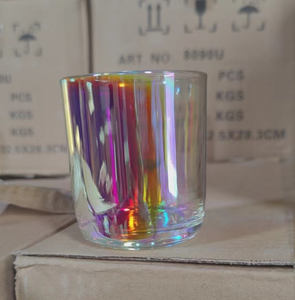 Barattoli <span class=keywords><strong>per</strong></span> <span class=keywords><strong>Candele</strong></span> Unici all'Ingrosso, Lussuosi Barattoli in Vetro Iridescente Lucido <span class=keywords><strong>per</strong></span> <span class=keywords><strong>Candele</strong></span> di Lusso con Coperchio in Legno - Product Image 3