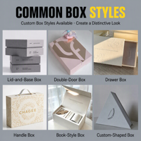 Boîte-cadeau grise en carton avec couvercle et base, emballage personnalisé avec logo pour présentation haut de gamme en magasin