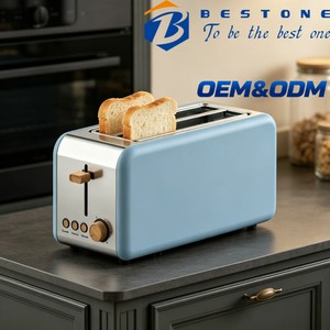 เครื่องปิ้งขนมปัง BESTONE 2 ช่อง แบบยาว ตัวเครื่องสแตนเลส ตั้งเวลาแบบกลไก ฟังก์ชั่นป๊อปอัพอัตโนมัติ สำหรับใช้ในครัวเรือน - Product Image 1
