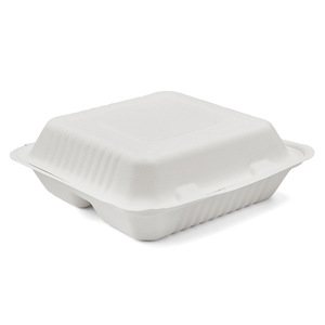 Boîtes à emporter biodégradables en pulpe de canne à sucre, contenants de qualité alimentaire pour les vendeurs de rue - Product Image 3
