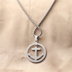 สร้อยคอจี้รูปสมอ สแตนเลส สไตล์เรโทรสำหรับผู้ชาย รุ่น 12032 - Product Image 2