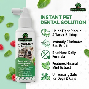 Spray <span class=keywords><strong>para</strong></span> <span class=keywords><strong>el</strong></span> Cuidado Bucal <span class=keywords><strong>de</strong></span> Mascotas, Fórmula sin Cepillo, Defensa Contra la Placa, Higiene Diaria, Certificado ISO, Marca Privada - Product Image 1