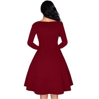 Robe midi trapèze grande taille S-3XL, motif pois, élégante, vintage, pour femme, imprimé pois, boutons, patchwork, années 50, années 60