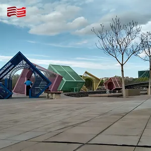 Instalasi seni taman bingkai galeri baja tahan karat instalasi lanskap taman