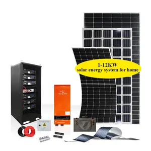 1kw 5kw 10kw 12kw système d'énergie solaire hybride hors réseau systèmes d'énergie solaire système de panneaux solaires