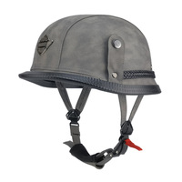 Cascos de Motocicleta de Cuero con Diseño Nuevo 2023, Cascos Retro para Moto, Casco de Motocicleta Alemán