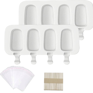 Moules à glace en silicone personnalisés, 4 cavités, bac à glaçons portable et machine à crème glacée, taille M, OEM et ODM - Product Image 1