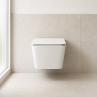 WC d'hôtel moderne en céramique, à siphon en P, à fixation murale, réservoir encastré, siphonique, taille standard, facile à nettoyer, vente en gros pour l'hôtellerie