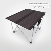 Table solaire pliable avec cadre en alliage d'aluminium, charge solaire directe, table d'extérieur pour le camping, le pique-nique, la pêche
