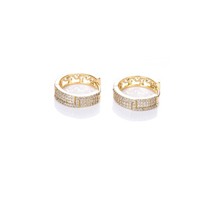 Bijoux CM Mode Boucles d'oreilles créoles plaquées or 18 carats Aretes De Oro Laminado Boucles d'oreilles Huggies serties de pierres Motif creux <span class=keywords><strong>Labyrinthe</strong></span> Femme - Product Image 1
