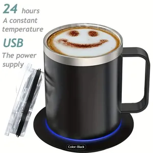 Kingze Smart Drinkware 55 Degree Ceramic Coffee Thermal Mug Smart Warmer Coaster Pad Portable Electric Cup Heater