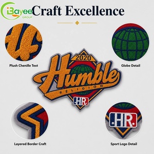 Patch brodé personnalisé éco-responsable thermocollant pour chapeau, patchs de l'équipe World Series, prix d'usine, vente en gros - Product Image 1