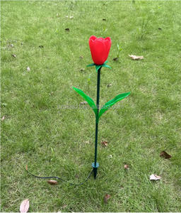 2025 nouvelle maison extérieure pelouse chemin paysage jardin cour <span class=keywords><strong>rue</strong></span> salle de mariage décoratif Led tulipe Rose lumière - Product Image 4