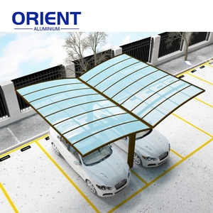 Abri de voiture en aluminium à <span class=keywords><strong>pente</strong></span> simple ou <span class=keywords><strong>double</strong></span>, imperméable, avec protection solaire en polycarbonate, cadre en aluminium - Product Image 4