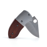 EDC — mini porte-clé de poche avec couteau pliant, lame 440, manche en acier et bois, Camping, chasse, plein air, outils