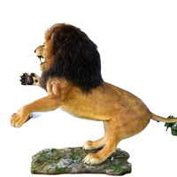 Lion animatronique pour parcs d'attractions commerciaux intérieurs et extérieurs, contrôlé par capteur infrarouge, personnalisable pour centres commerciaux et parcs de trampolines